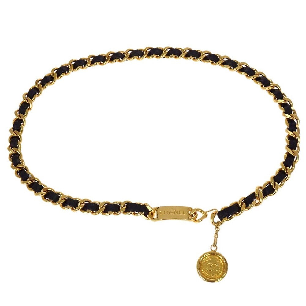 Chanel CC Medallion Chain Belt Metal with Leather